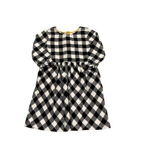 Hanna Andersson Girls Black & White Flannel Dress - Size 130cm - 8 - Like New!